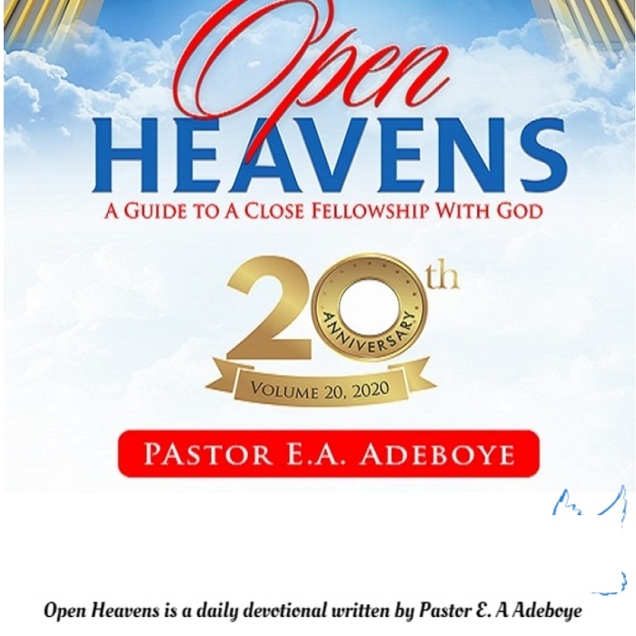 OPEN HEAVENS FOR FRIDAY 3RD JANUARY 2020 PRAYER FOR THE NEW YEAR 2020