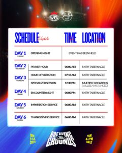 Shiloh 2025 Schedule